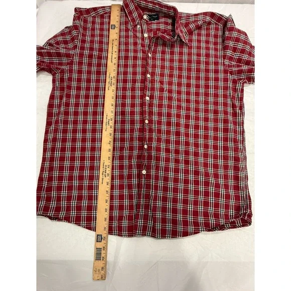 Eddie Bauer Flannel Shirt Mens Size XL Tall 100% Cotton Long Sleeve Red Plaid - Picture 15 of 16